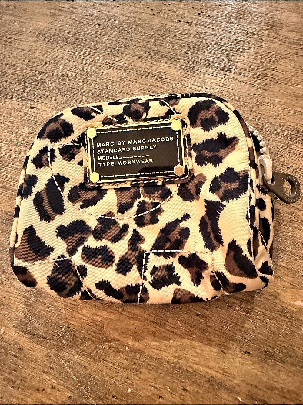 Marc by Marc Jacobs Standard Supply Workwear Leopard Cosmetic Pouch Brown